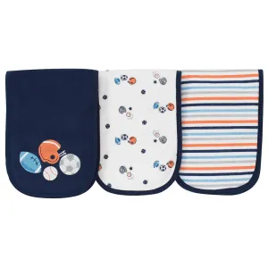 3 Pack Baby Sports Terry Burpcloths