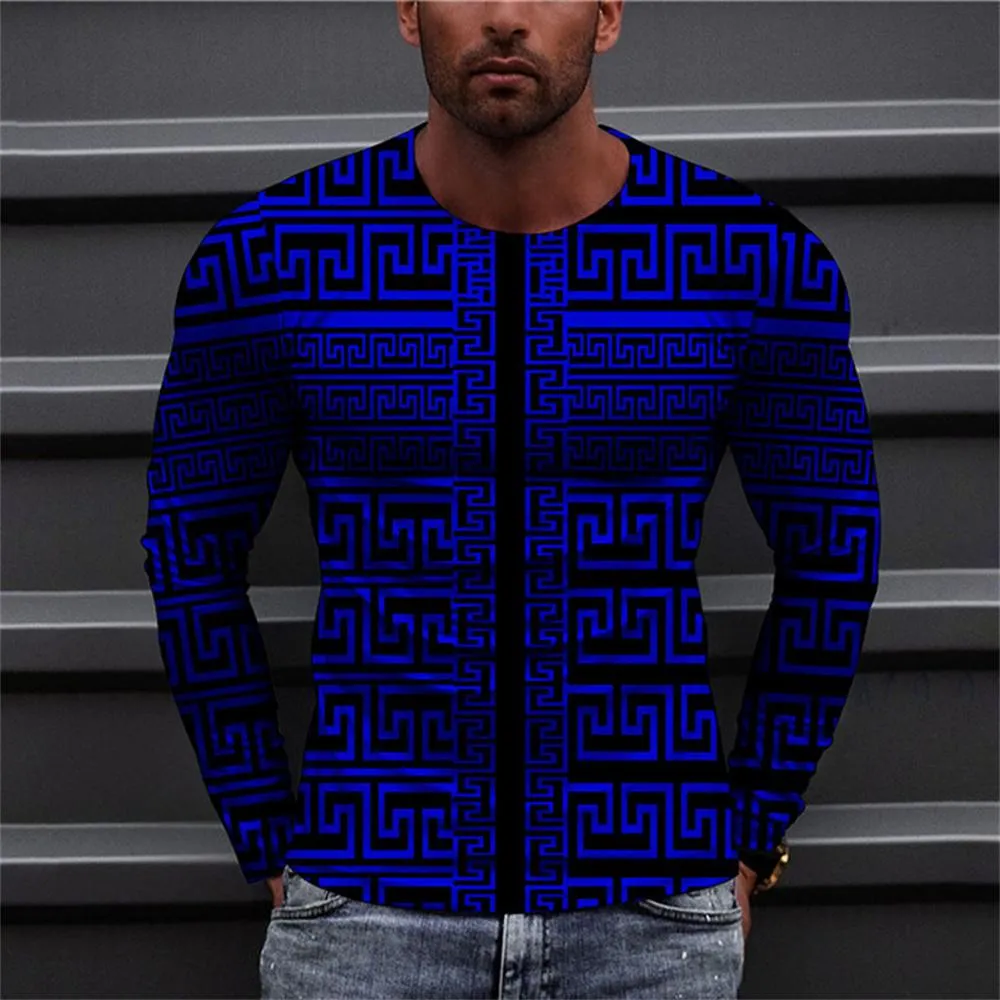 3D Graphic Long Sleeve Shirts Geometric Art