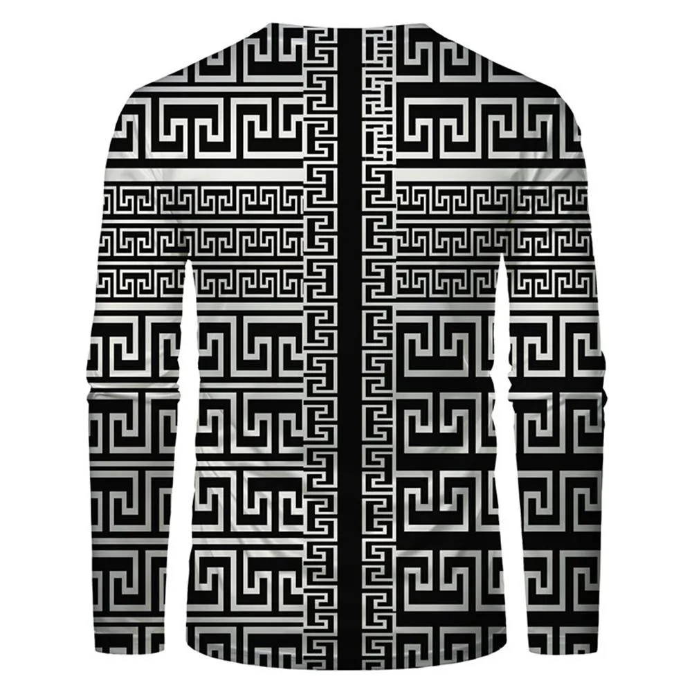 3D Graphic Long Sleeve Shirts Geometric Art
