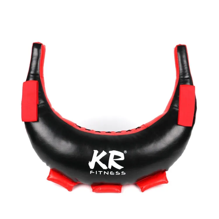 KR Fitness Training Sandbag Weight-Bearing Exercise Equipment Croissant without Filler(Black Leather   Red Ribbon)