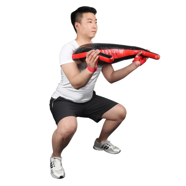 KR Fitness Training Sandbag Weight-Bearing Exercise Equipment Croissant without Filler(Black Leather   Red Ribbon)