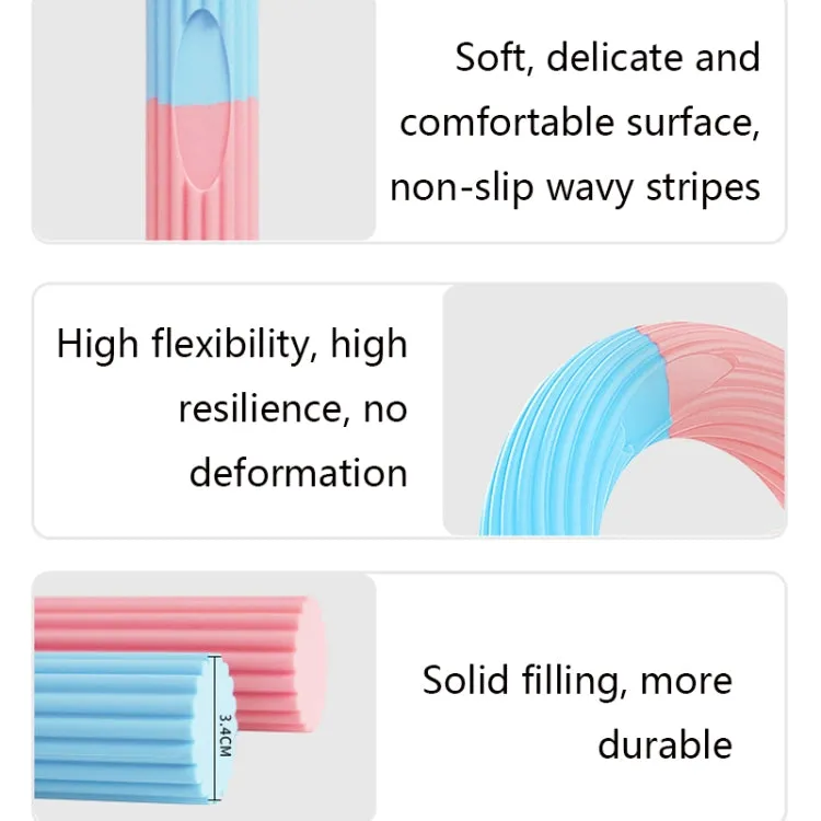 Silicone Multifunctional Fitness Bar Rehabilitation Training Arm Strength Bar Wrist Strength Forging Resistance Bar(Light Blue   Pink)