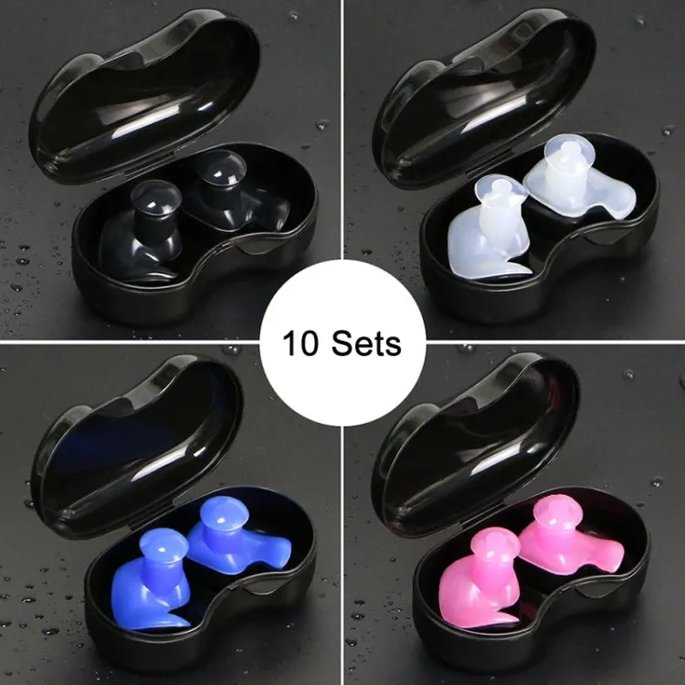 Swimming Waterproof Spiral Silicone Earplugs(Black)
